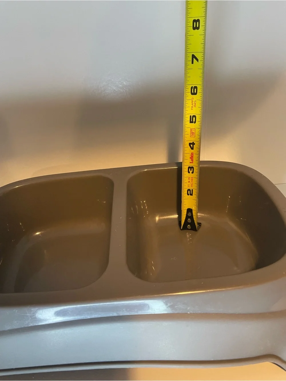 Gray Double Dog Bowl with Non-Slip Base